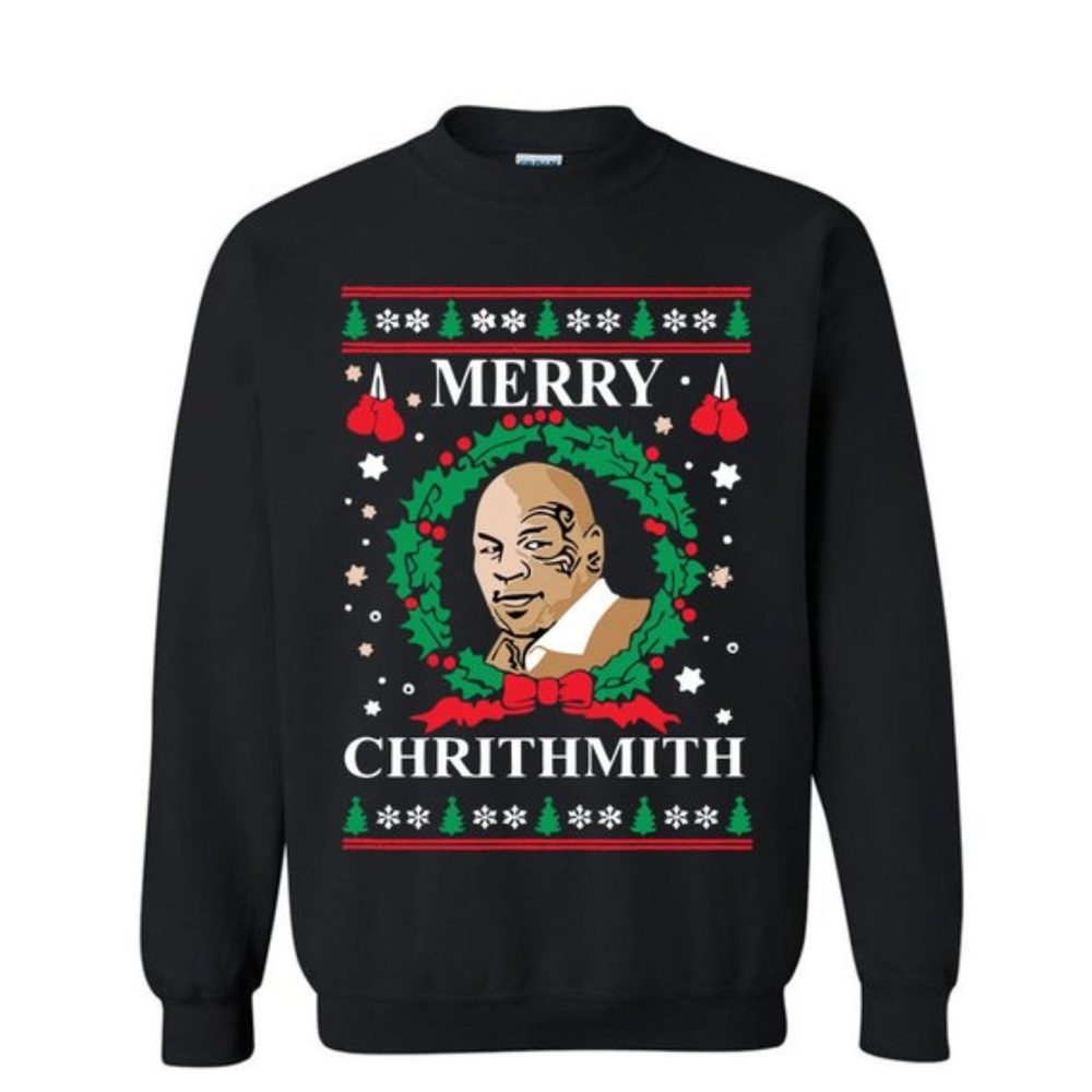 Mike Tyson ugly christmas sweater, merry chirmith